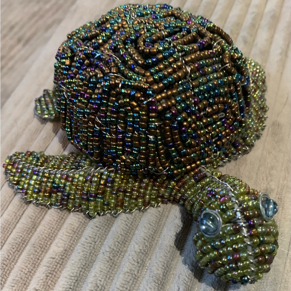 Colorful Beaded Turtle Decor
